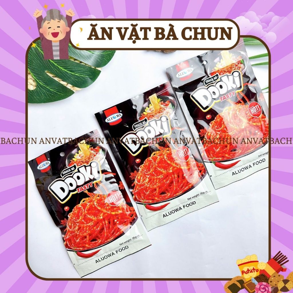 Combo Snack DooKi mẫu mới Aluowa cay cay cực cuốn, ăn vặt cổng trường siêu hot