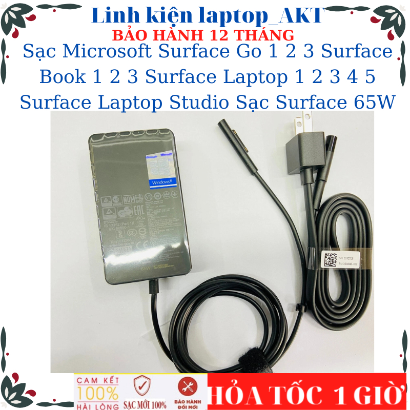 Sạc Microsoft Surface Go 1 2 3 Surface Book 1 2 3 Surface Laptop 1 2 3 4 5 Surface Laptop Studio Sạc