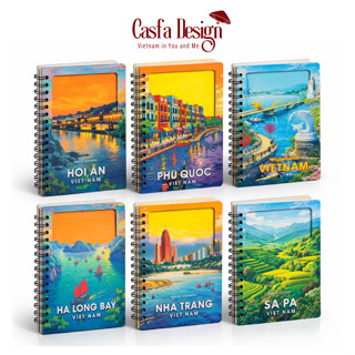Sổ gỗ lưu niệm Việt Nam chất liệu Gỗ A6 - Vietnam Handmade Notebook, Casfa Design