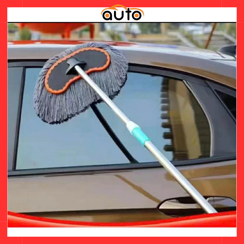 Chổi lau rửa xe ô tô cán dài 120cm lông mềm - rửa đa năng, rửa nhà, rửa xe lông mềm