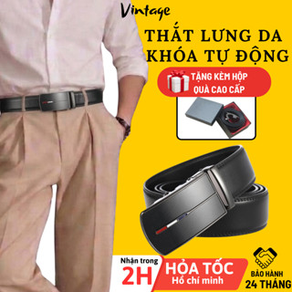 Thắt lưng nam khóa tự động, dây nịt nam cao cấp phù hợp cho phong cách văn phòng lịch lãm