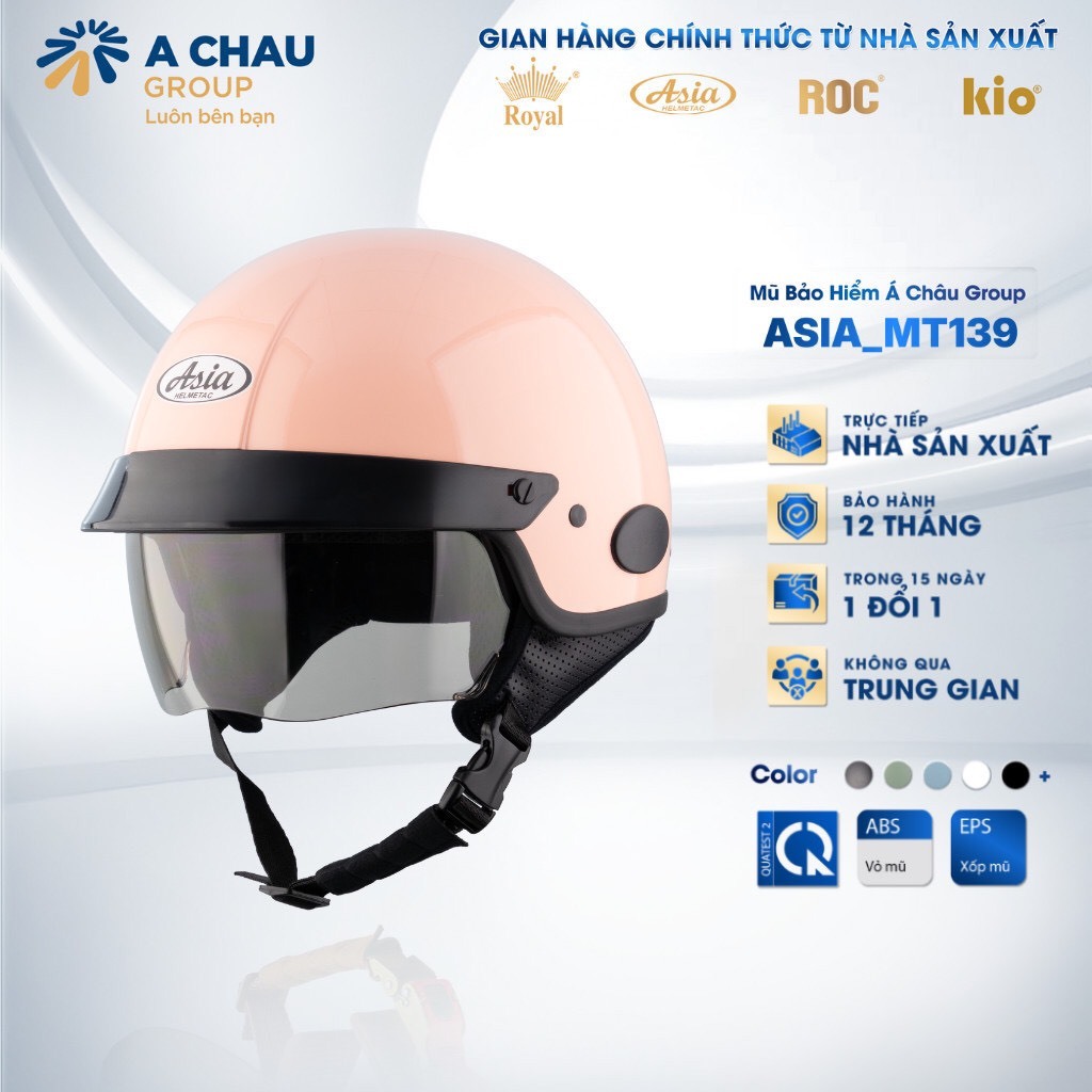 Mũ bảo hiểm kính ẩn-Mũ bảo hiểm Asia Mt139 chính hãng
