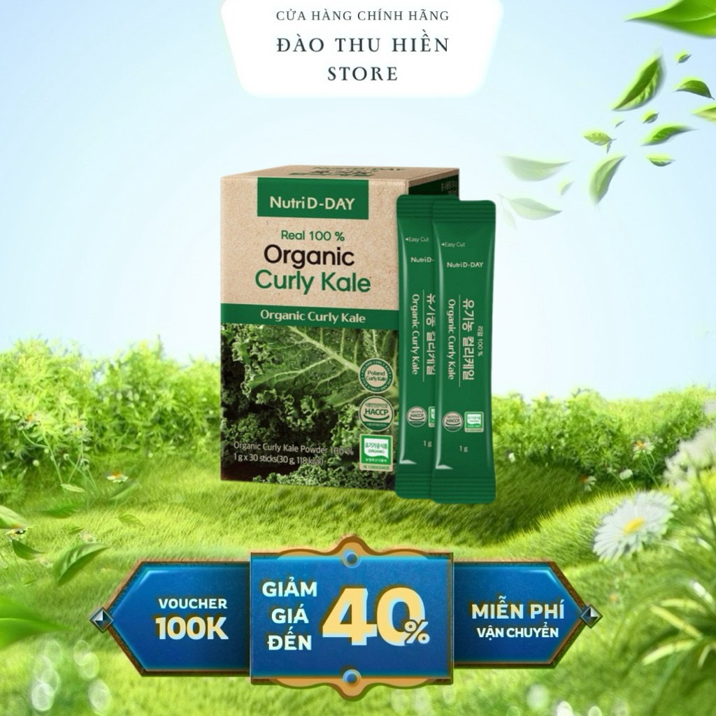 Bột cô đặc cải kale hữu cơ Nutri D-Day Hàn Quốc 30 gói