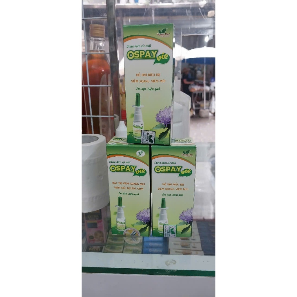 Ospay Vie - Nước xịt mũi kháng khuẩn, giúp thông mũi, ngạt mũi, khó thở - Hộp 15ml