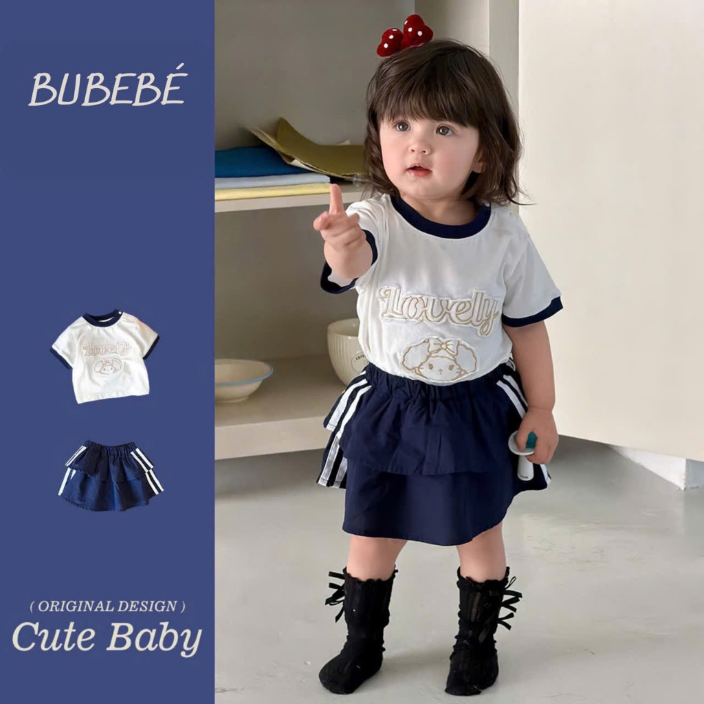 Váy mặc hè cho bé gái bubebe, set váy lovely cho bé từ 7kg đến 18kg