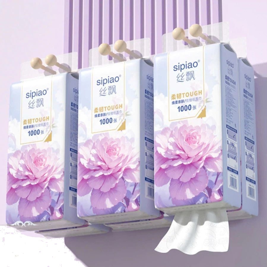 COMBO 10 BỊCH Giấy Treo Tường SIPIAO 1000 Tờ – Giấy Ăn Rút Treo Tường Mềm Dai Không Bụi Tặng Móc Treo Tiện Lợi