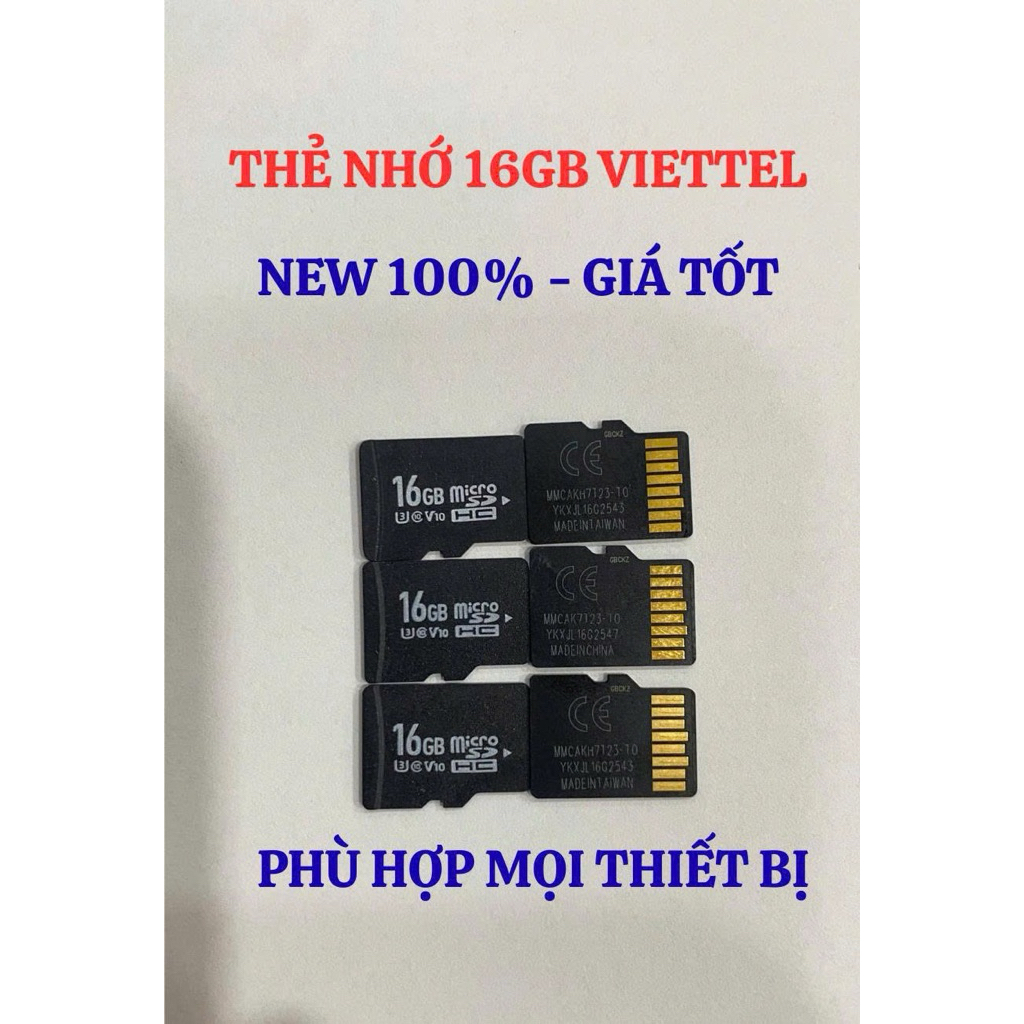 Thẻ Nhớ 16GB NEW Chính Hãng Viettel | MicroSD 16GB Tháo Camera HC24 | Lưu Trữ Ổn Định, Giá Tốt