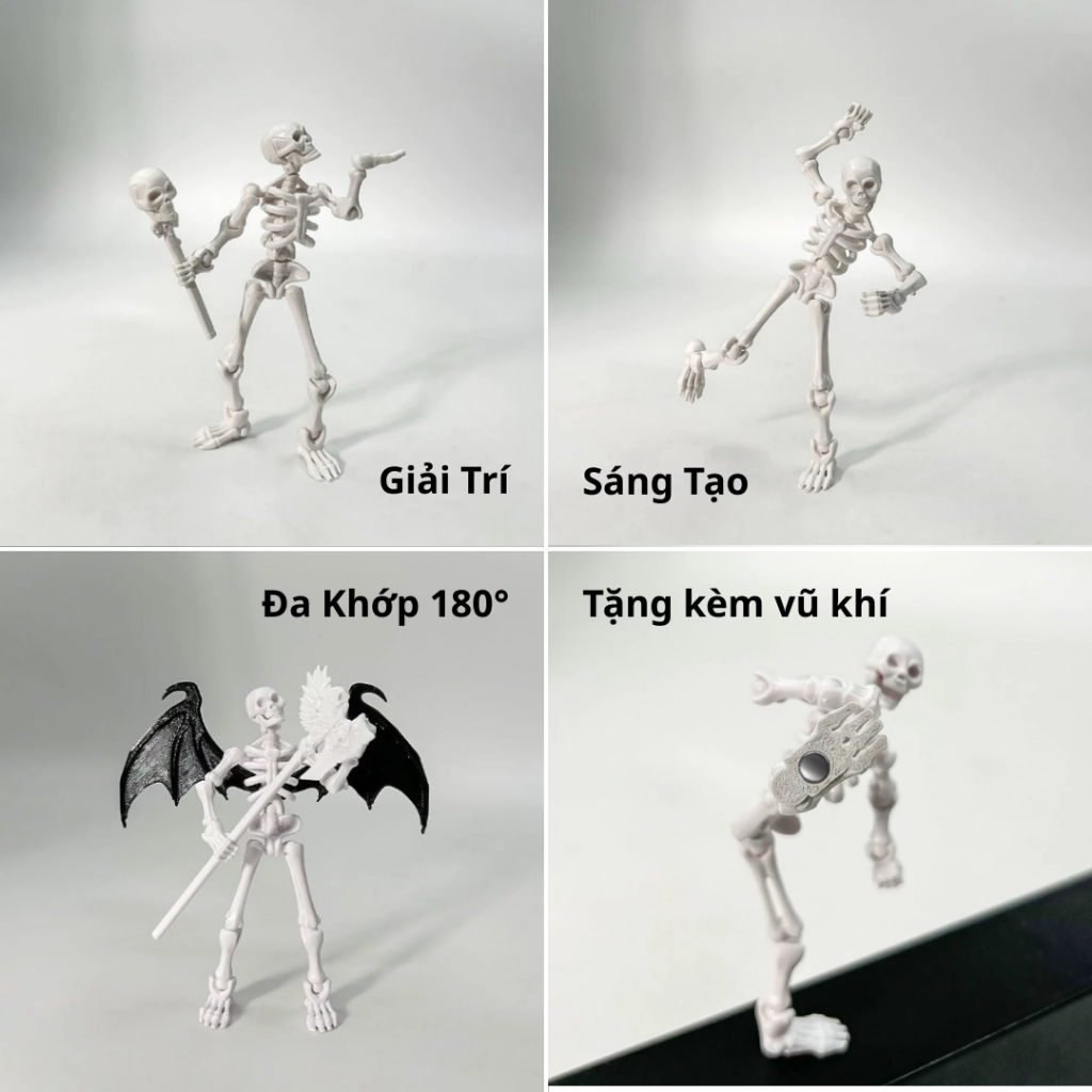 Dummy Mô Hình Lắp Ráp Người Xương ABS 7 Màu Đa Khớp Toàn Thân Giải Trí Sáng Tạo (Tặng Kèm Vũ Khí )