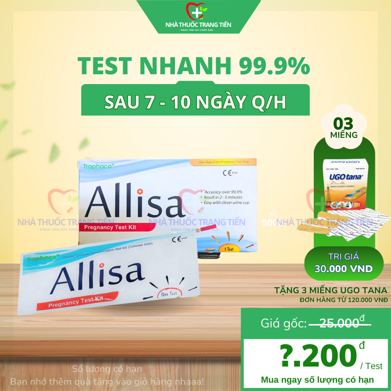 5 Que thử thai Allisa Traphaco, đạt chuẩn xuất Châu Âu, chính xác Mọi Thời Điểm Trong Ngày