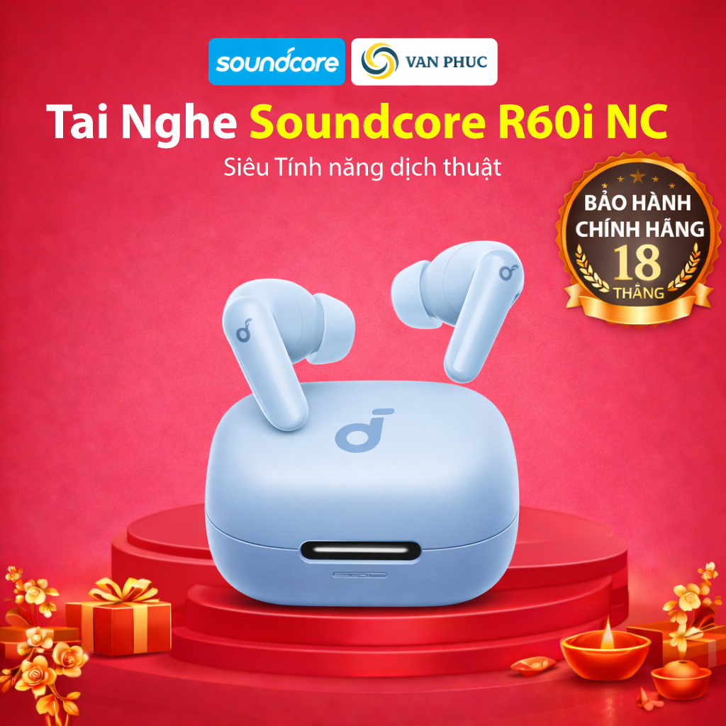Tai nghe bluetooth ANC Soundcore R60i NC | Hires Audio | Chống ồn đến 52dB | Pin 50h | Phiên dịch