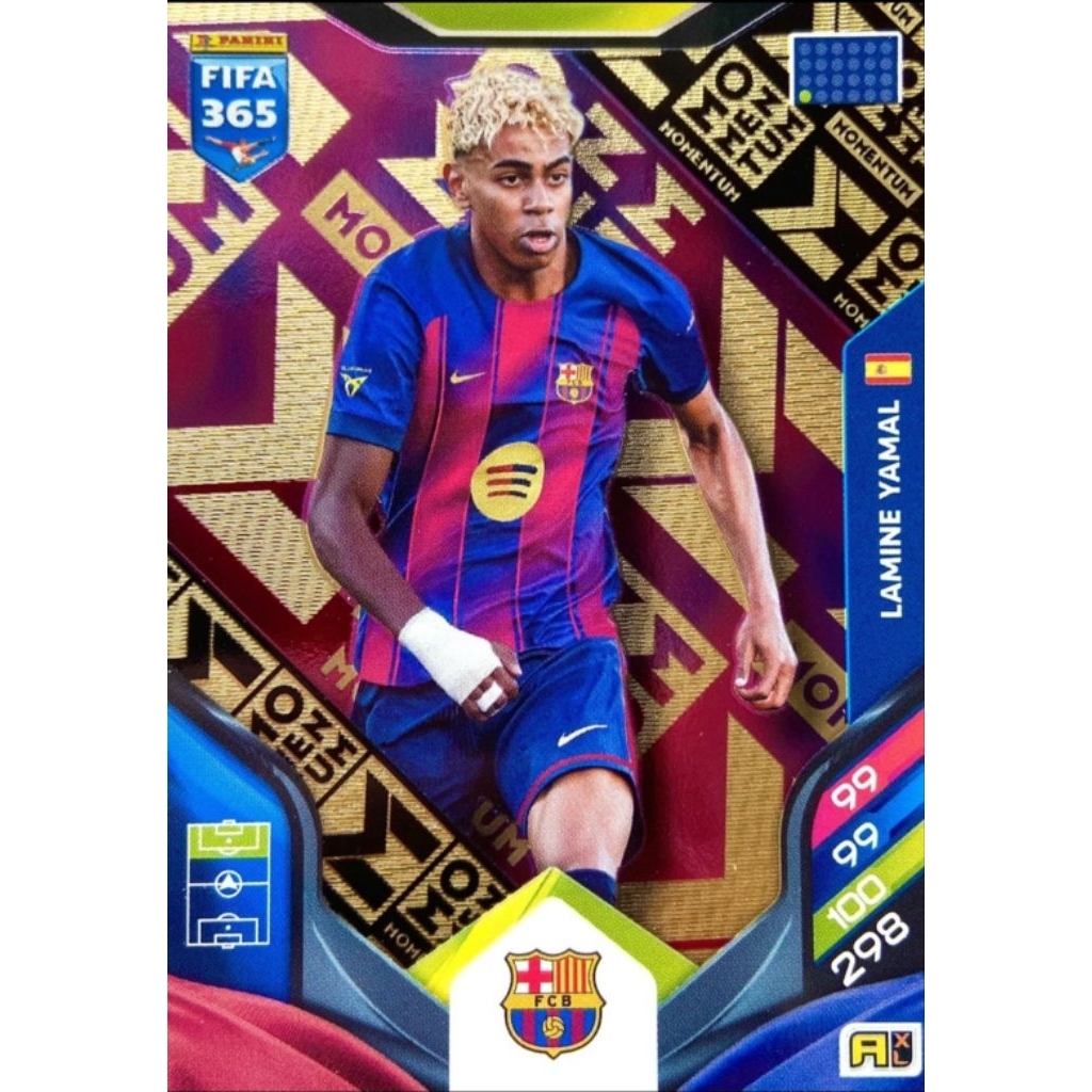 Thẻ bài Panini 365 Adrenalyn 2026 Lamine Yamal Momentum (Siêu hiếm)