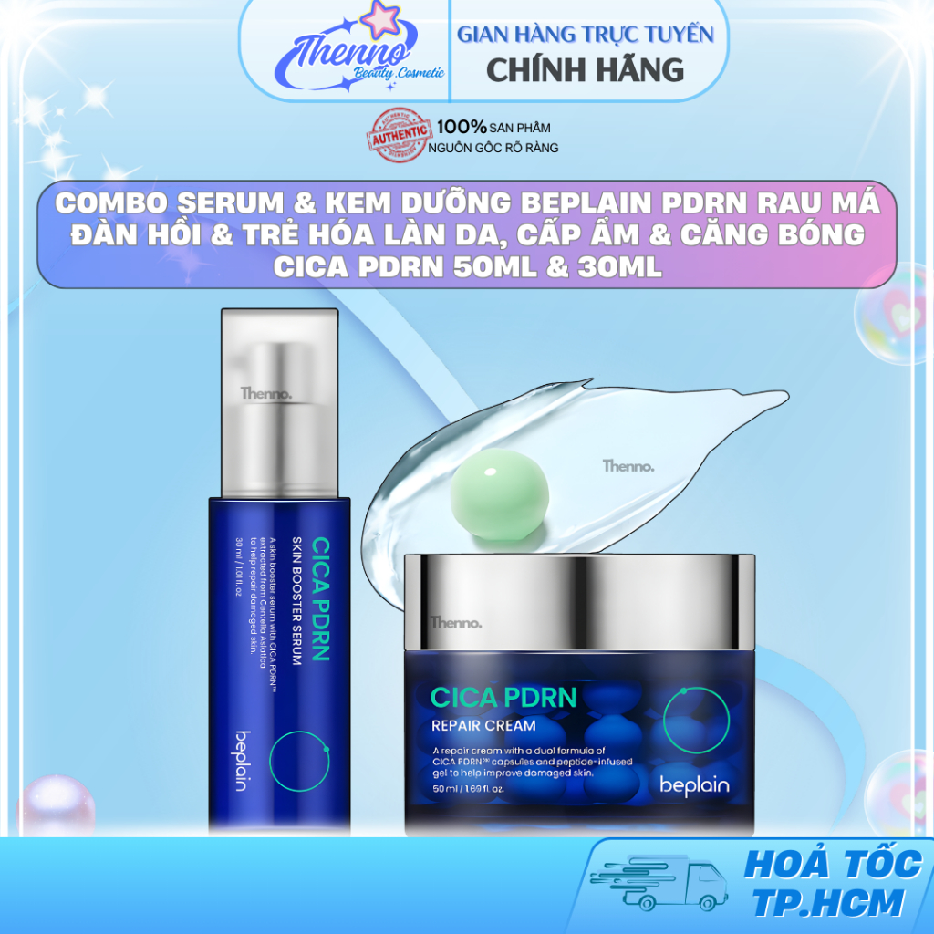 Combo Serum & Kem Dưỡng Beplain PDRN Rau Má Đàn Hồi & Trẻ Hóa Làn Da, Cấp Ẩm & Căng Bóng Cica PDRN 5