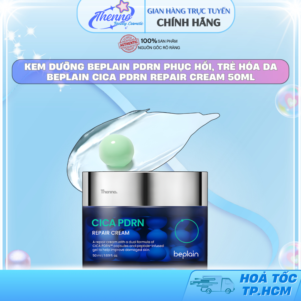 Kem Dưỡng Beplain PDRN Phục Hồi, Trẻ Hóa Da Beplain Cica PDRN Repair Cream 50ml Hàn Quốc