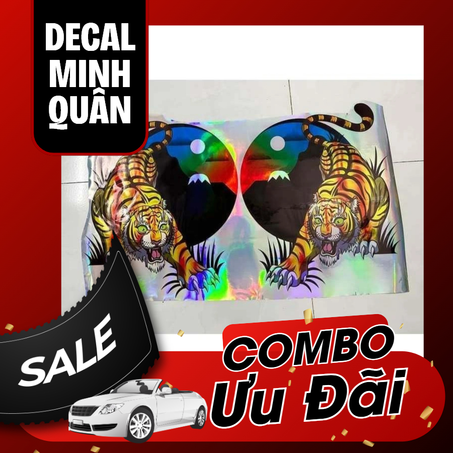 Tem dán xe : Hổ nhật nguyệt- decal dán xe máy, ô tô, xe tải, howo,chenglong..vv