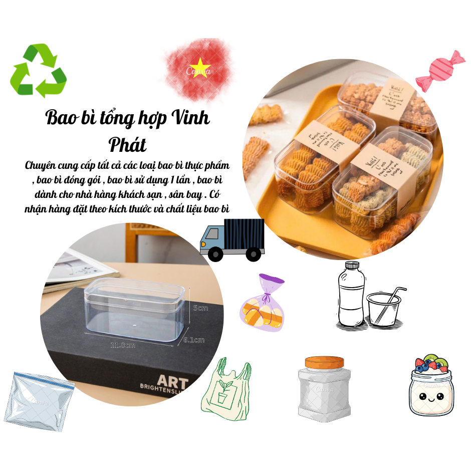 Hộp mica JL001 ( 280ml)