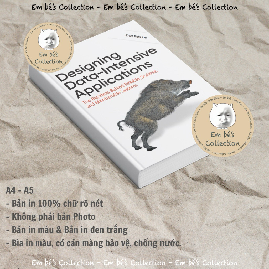 Designing Data Intensive Applications 2nd. A4-A5. Bìa in màu cán màng