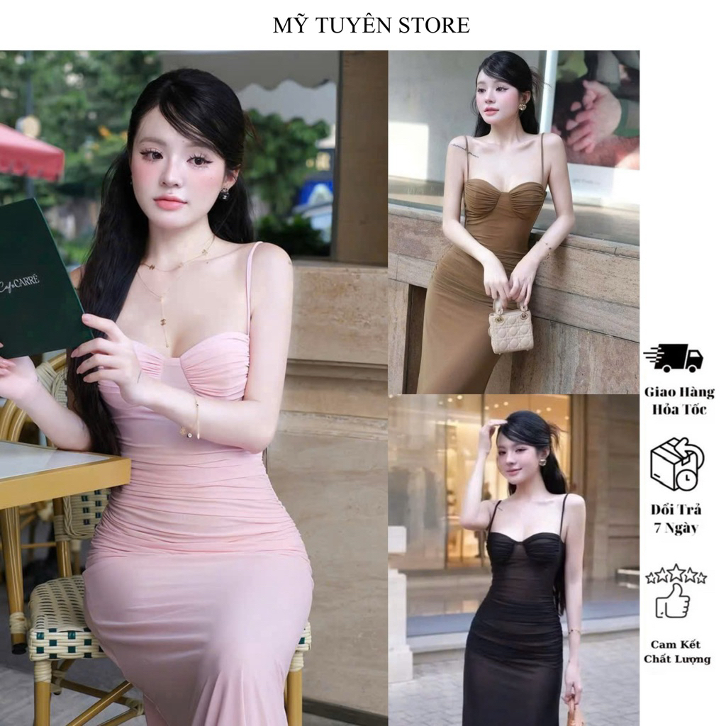 ĐẦM BODY 2 DÂY TÔN DÁNG PHÍA SAU CÓ DÂY KÉO TÔN DÁNG - MTS01