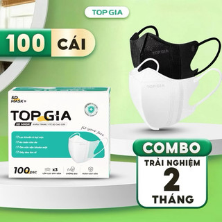 COMBO 100 CHIẾC Khẩu trang 5D cải tiến Top Gia an toàn, thoáng khí, kháng khuẩn, chống tia UV, chống thấm nước