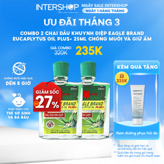 Combo 2 chai Tinh Dầu Khuynh Diệp Eagle Brand Eucaplytus Oil Plus+ 25ml chống muỗi giữ ấm EB0011