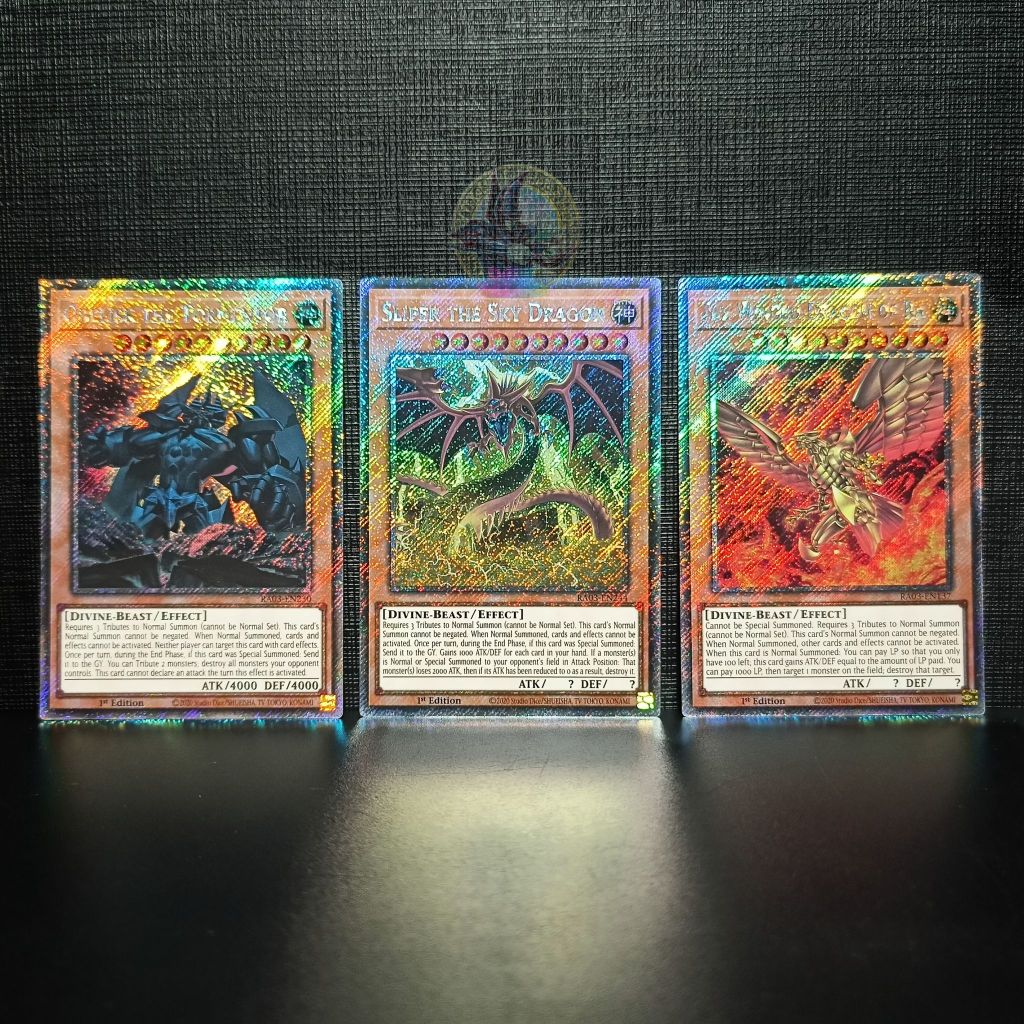Set Tam Thần The Egyptian Gods (Obelisk - Osiris - Ra) – RA03-EN137/230/244 – Platinum Secret Rare [