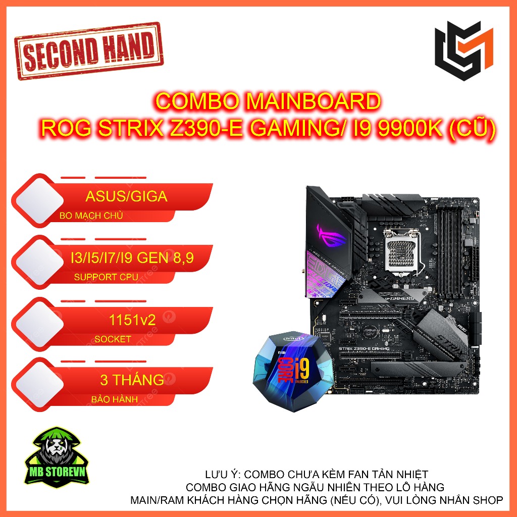 COMBO MÁY TÍNH Z390 Aorus Ultra/Asus Gaming I9 9900K 8C16T 5.0ghz (Có Tách Lẻ Main)-BH 3 Tháng