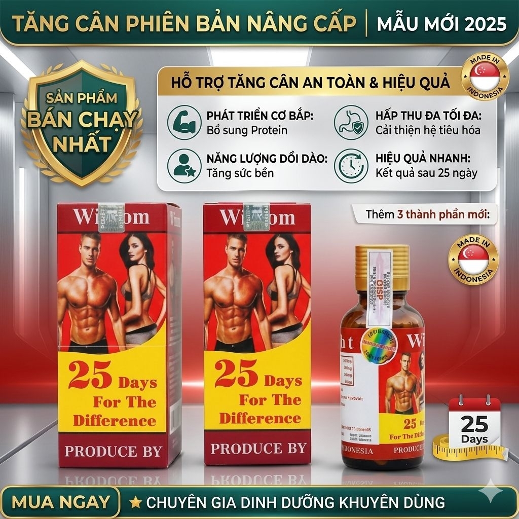 Vitamin Tăng cân Wisdom Weight giúp tăng cân cho người gầy trẻ em ăn ngủ ngon tăng cân từ 3-5kg cam 
