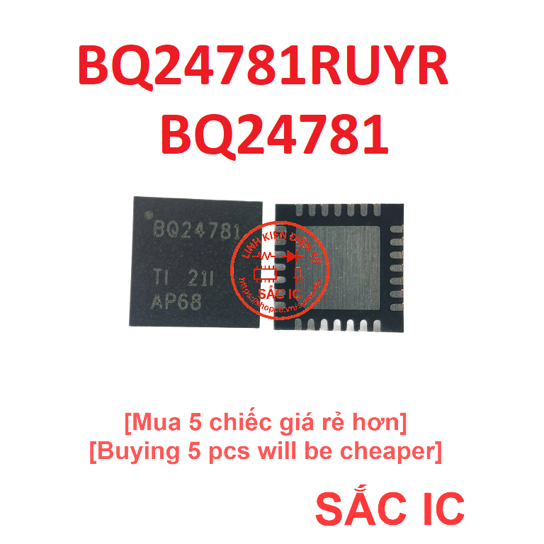 [BQ20] BQ24781 BQ24781RUYR 24781 ic nguồn trênbo mạch - Mới nguyên bản - Original NEW