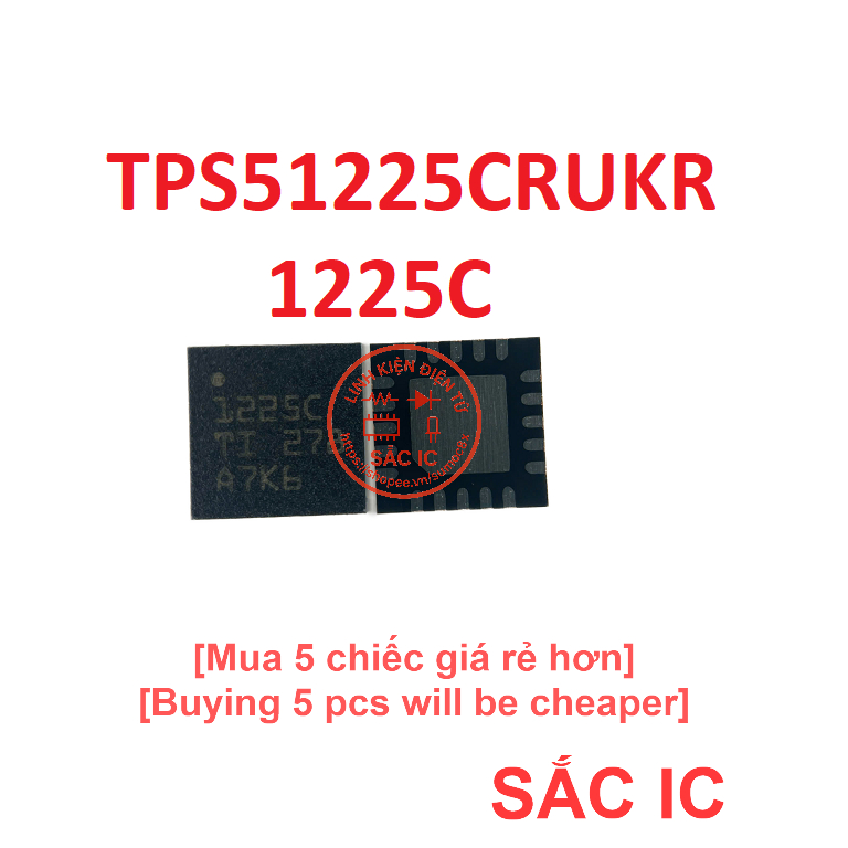 [TPS27] TPS51225C TPS51225CRUKR 51225C 1225C 51225 ic quản lý nguồn laptop - Mới nguyên bản - Original NEW