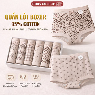 Combo 5c Quần Lót Boxer Nhiều Họa Tiết Nhẹ Nhàng, Dễ Phối Đồ, Dáng Bảo Hộ Co Dãn DBRA QC.142