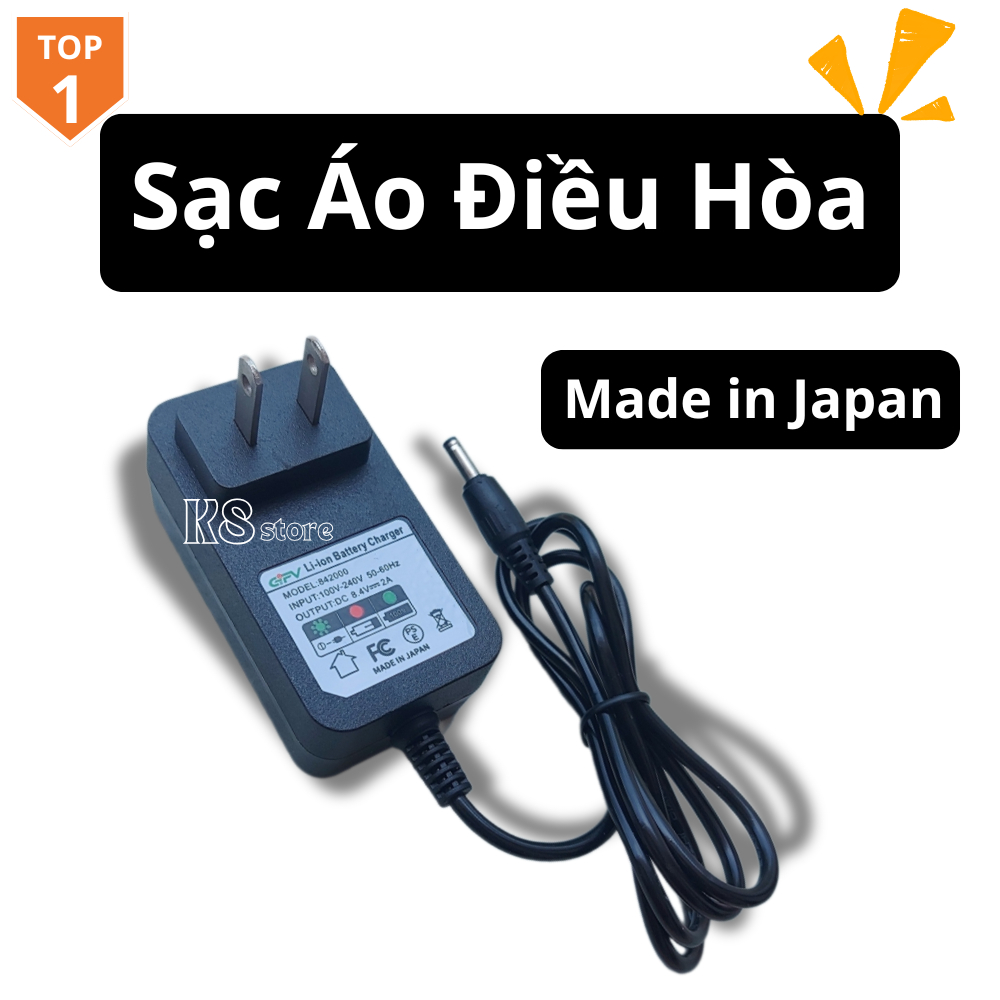 Pin Áo Quạt Điều Hòa Dùng Cho Tất Cả Các Hãng Áo Điều Hòa, Sạc Nhanh DC  8.4V/1.5A và 8.4V/2A