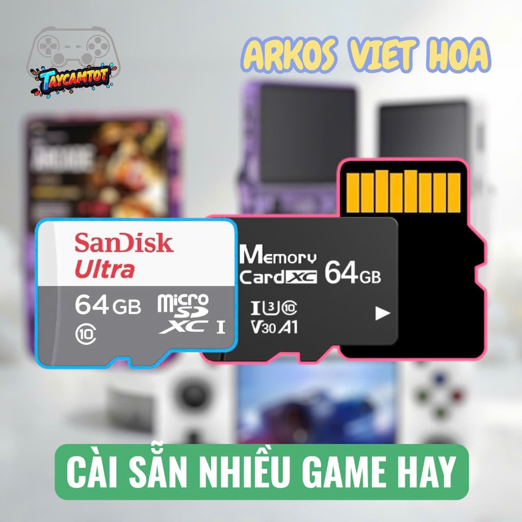 Thẻ nhớ R36S và R36H và R36XX - Cài sẵn ArkOS Tiếng Việt kèm nhiều trò chơi hấp dẫn