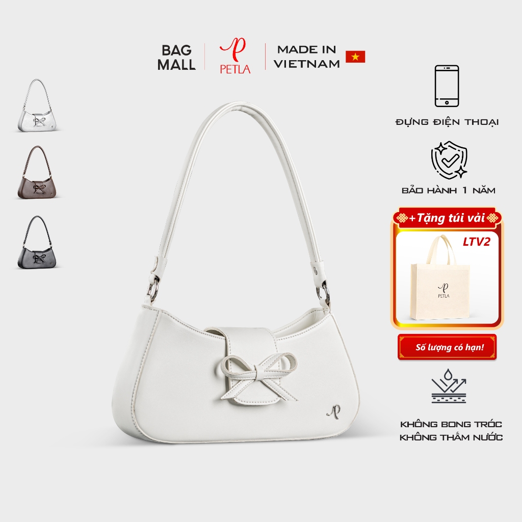 Túi nữ đeo vai đính nơ dễ thương Petla LN29
