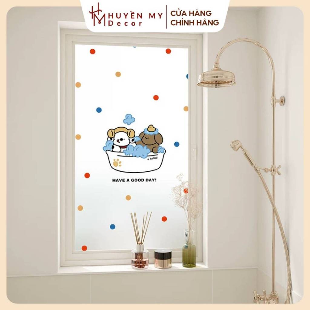 Giấy Dán Kính Mờ Phòng Tắm Tĩnh Điện Không Keo Chống Nhìn Trộm Decal Dán Kính Nhà Tắm Cửa Kính Cửa S