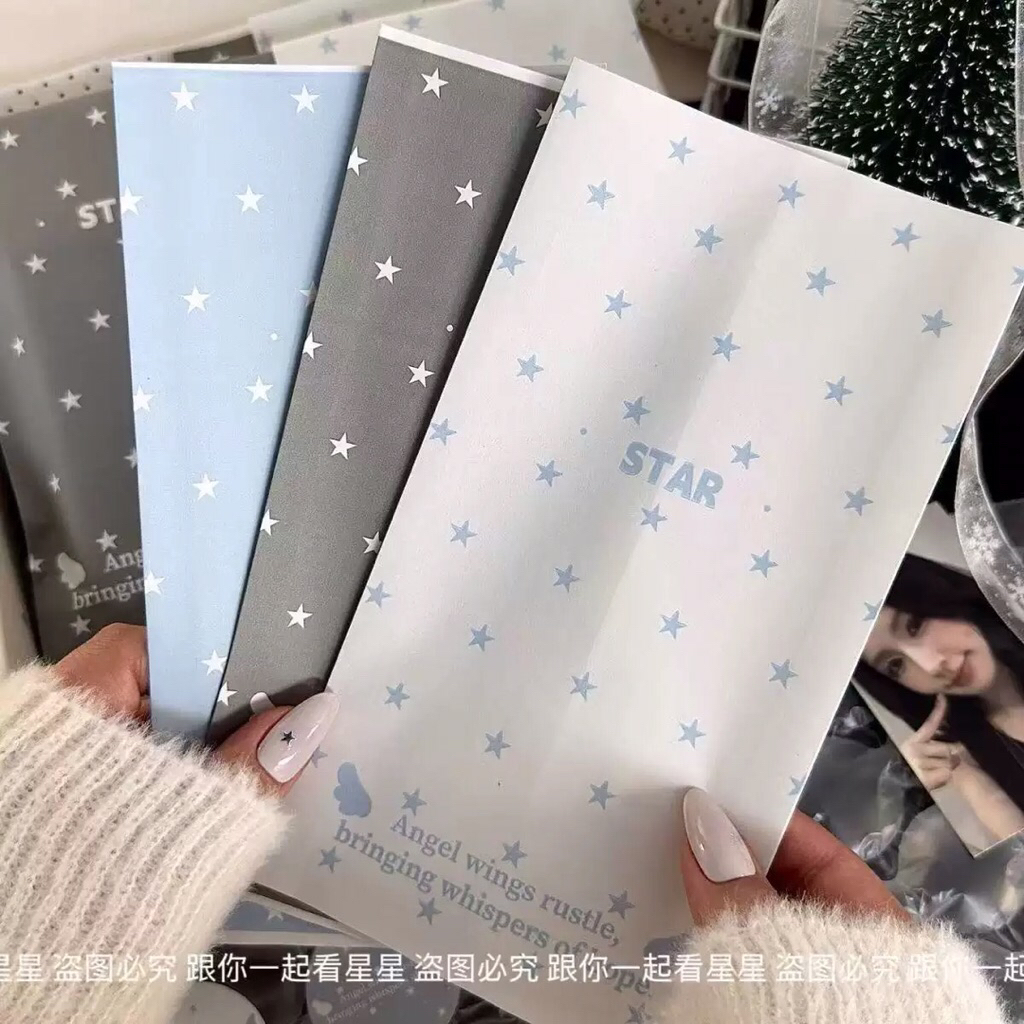 (size 11x20) Set 10 túi giấy ngôi sao chấm bi gói hàng