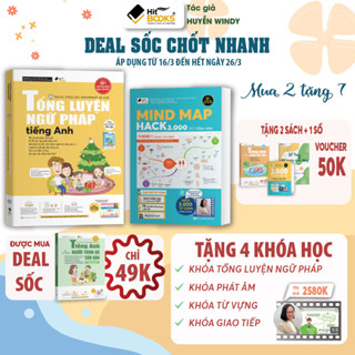 Sách Combo Mindmap Hack 3000 từ vựng Tiếng Anh và Tổng luyện ngữ pháp Tiếng Anh (LẺ/COMBO) TẶNG KHOÁ HỌC HITBOOKS