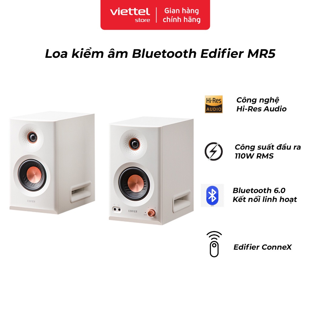Loa kiểm âm Bluetooth Edifier MR5 | Chuẩn Hi-Res Audio & Wireless | Kết Nối Bluetooth 6.0 Hiện Đại