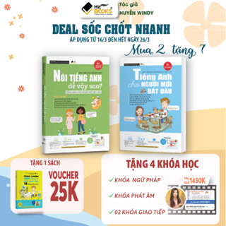COMBO 2 Sách Nói Tiếng Anh Dễ Vậy Sao & TA Dành Cho Người Mời Bắt Đầu - Tặng khóa học HITBOOKS - Tác giả HUYỀN WINDY