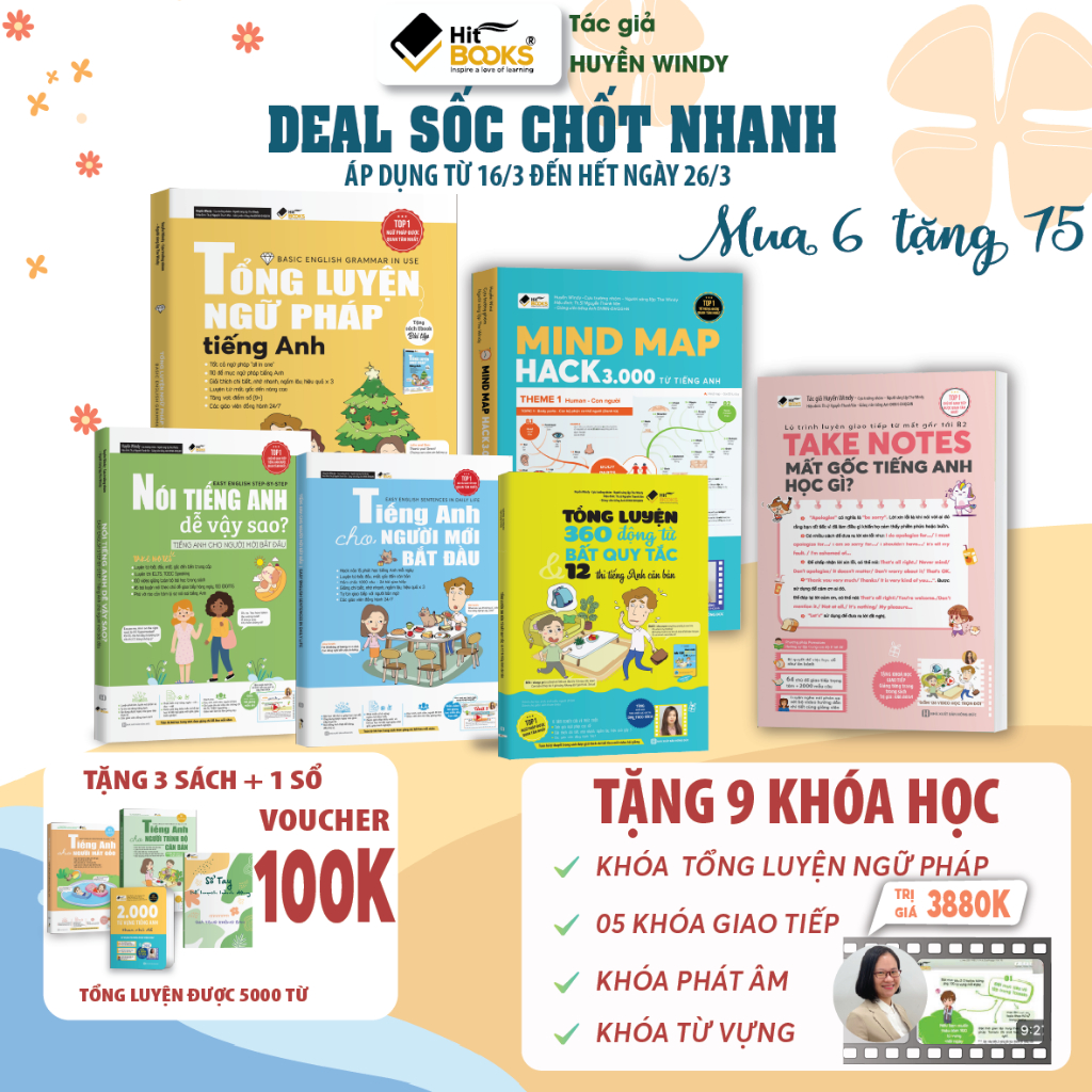 Sách Combo 9 Cuốn  Tự học tiếng anh cho người mất gốc - Hitbooks