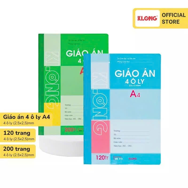 Sổ giáo án 4 ô ly KLONG A4 - 120, 200 trang 70/92