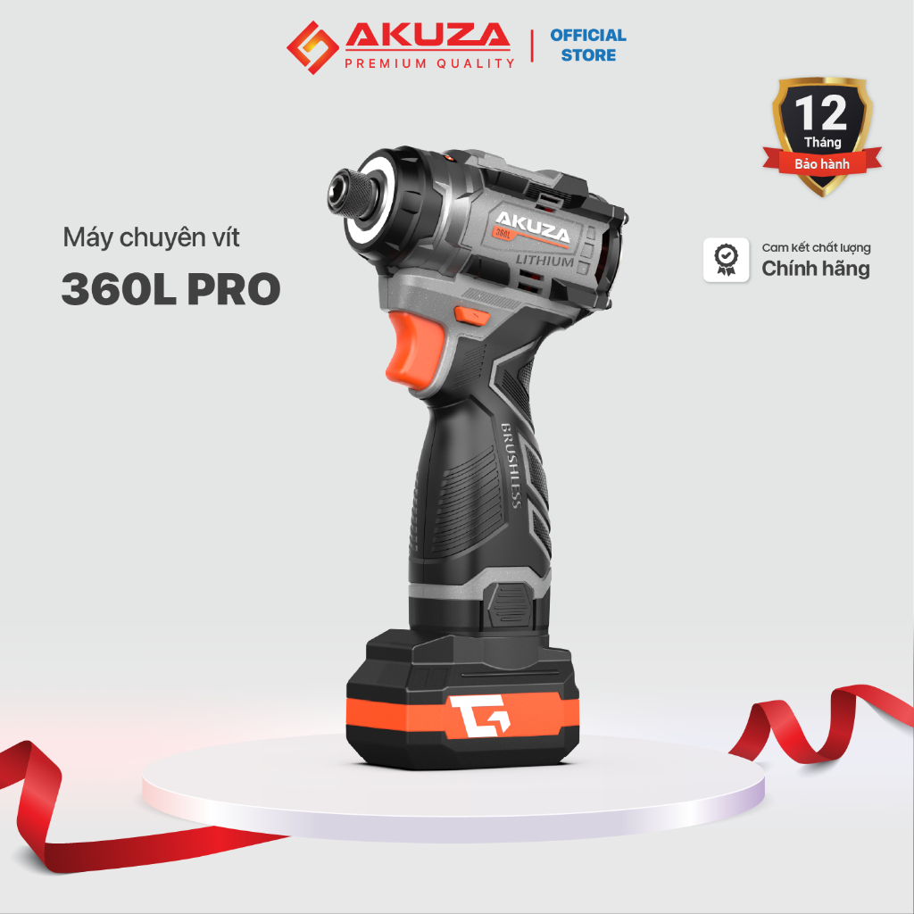 Máy Vặn Vít 360L PRO Akuza ,Có chế độ xung, 1Pin 4Cell+1Pin 8cell - Nhỏ - Khỏe, Không Chổi Than