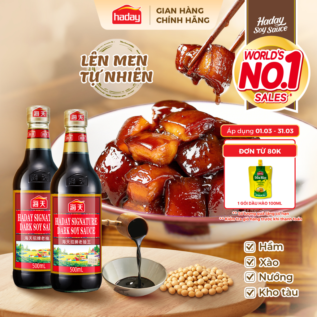 Hắc Xì Dầu Hảo Hạng Haday Chai Thủy Tinh 500ML - Giải Pháp Cho Việc Ướp Và Tạo Màu Cho Món Ăn