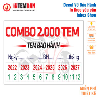 Combo 2.000 Cái Tem Vỡ Bảo Hành VINH LIEN, in Theo Yêu Cầu, Đủ Size, Khổ A4