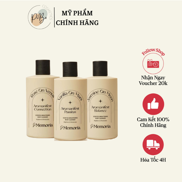 Sữa Tắm Thơm Lâu Trắng Da De Memoria Scented Whitening Body Cleanser 300ml