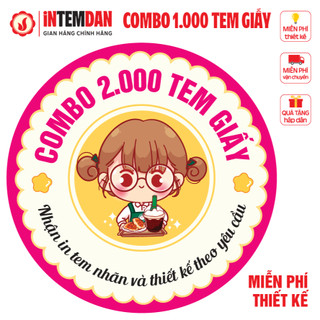 Combo 2.000 Cái Tem Giấy VINH LIEN Decal Dán, Cắt Sẵn, in Theo Yêu Cầu, Đủ Size, Hình Dạng, Khổ A3