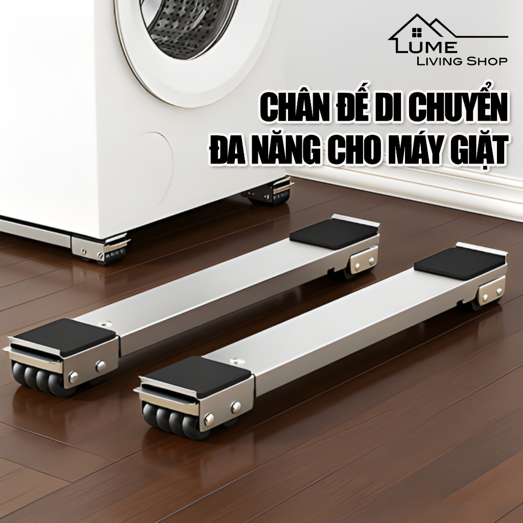 Giá Đỡ Tủ Lạnh Có Bánh Xe – Chân Đế Máy Giặt Di Động, Thanh Trượt Di Chuyển Đồ Nặng