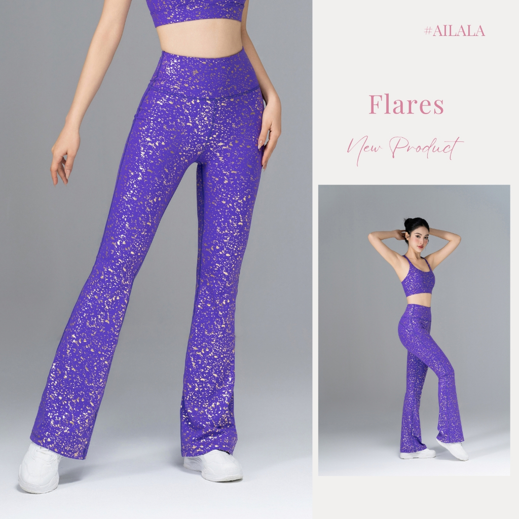 AiLALA LUX99 Quần Loe Tập Yoga Gym, Quần Thể Thao Ống Loe Cạp Cao, Chất Liệu Cao Cấp Thoáng Khí