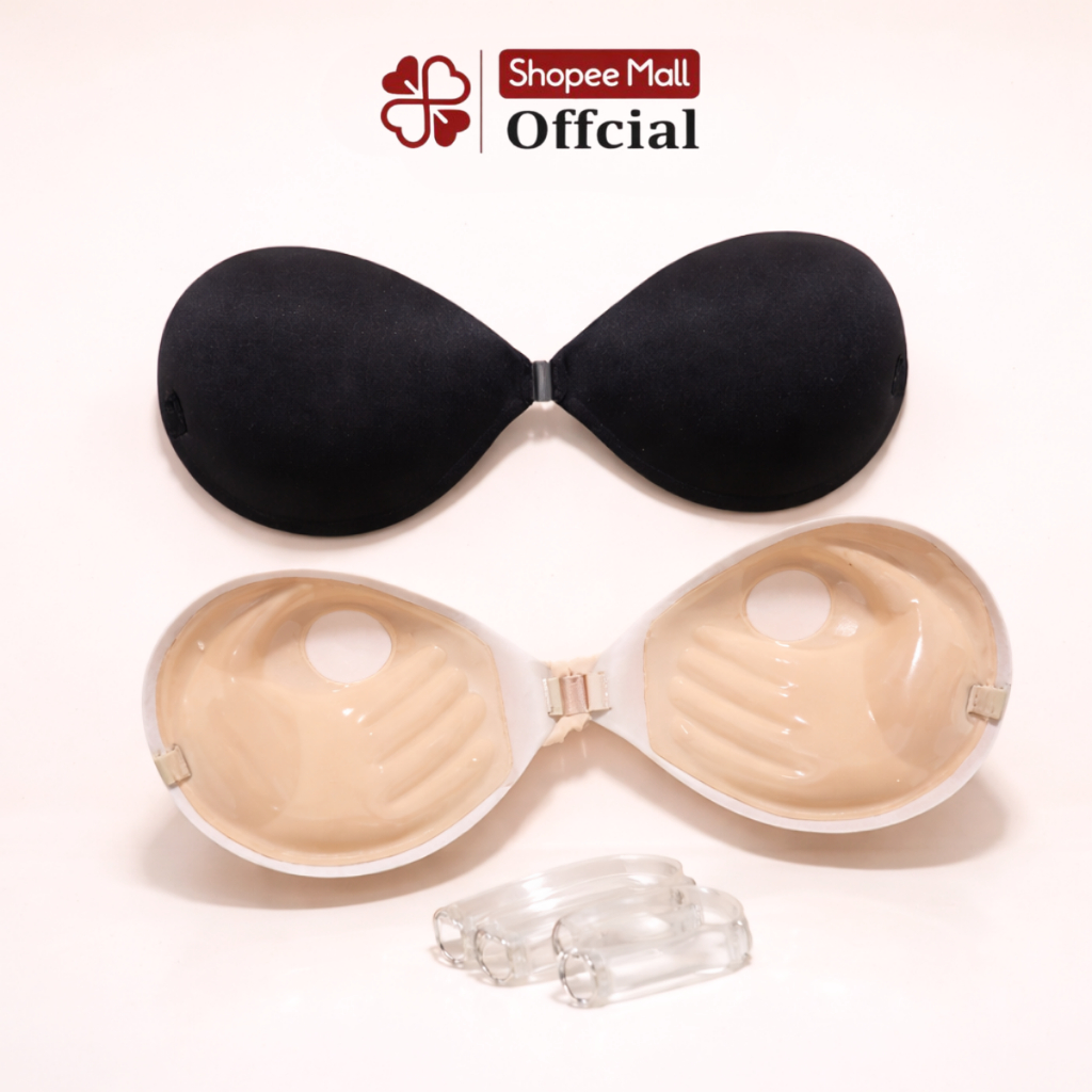 [ HỎA TỐC HCM ] ÁO BRA DÁN NÂNG NGỰC SILICON CÀI TRƯỚC KHÔNG GỌNG HÌNH BÀN TAY CLOVER - 0127