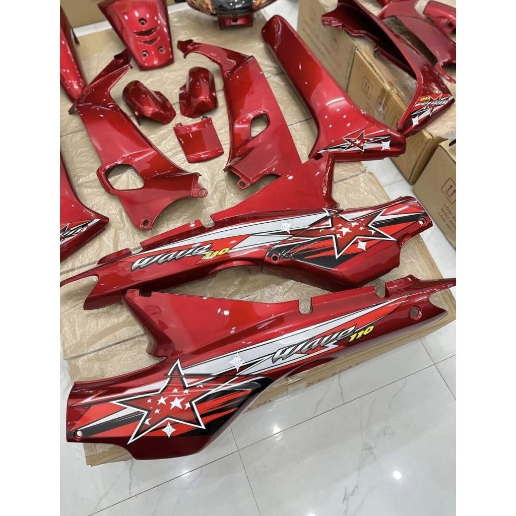 dàn áo wave nhỏ,alpha,ZX (2 bóng) màu đỏ candy