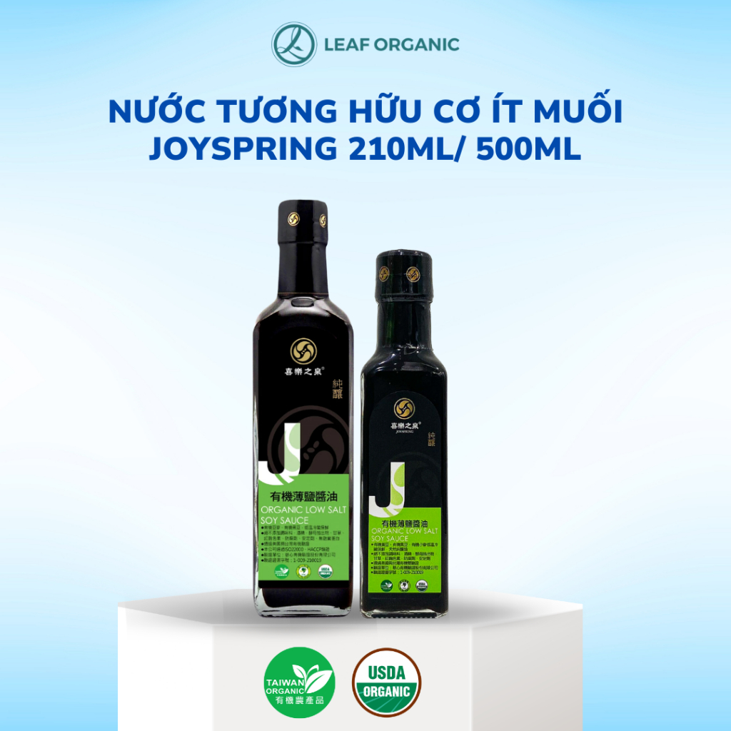 Nước tương hữu cơ ít muối JoySpring 200ml & 500ml