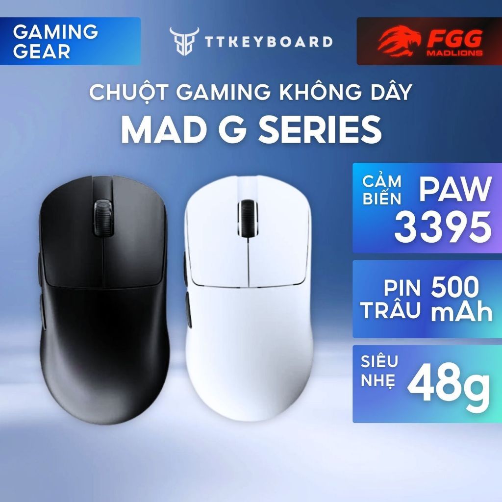 [Hỏa Tốc] Chuột Không Dây FGG MAD G/ MAX PAW3395 - Ttkeyboard